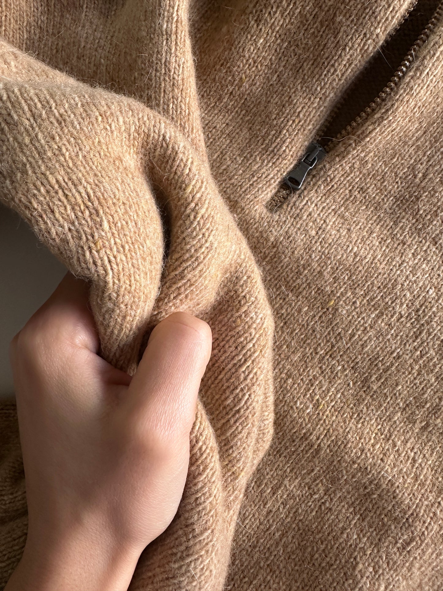 Wool-blend half zip sweater