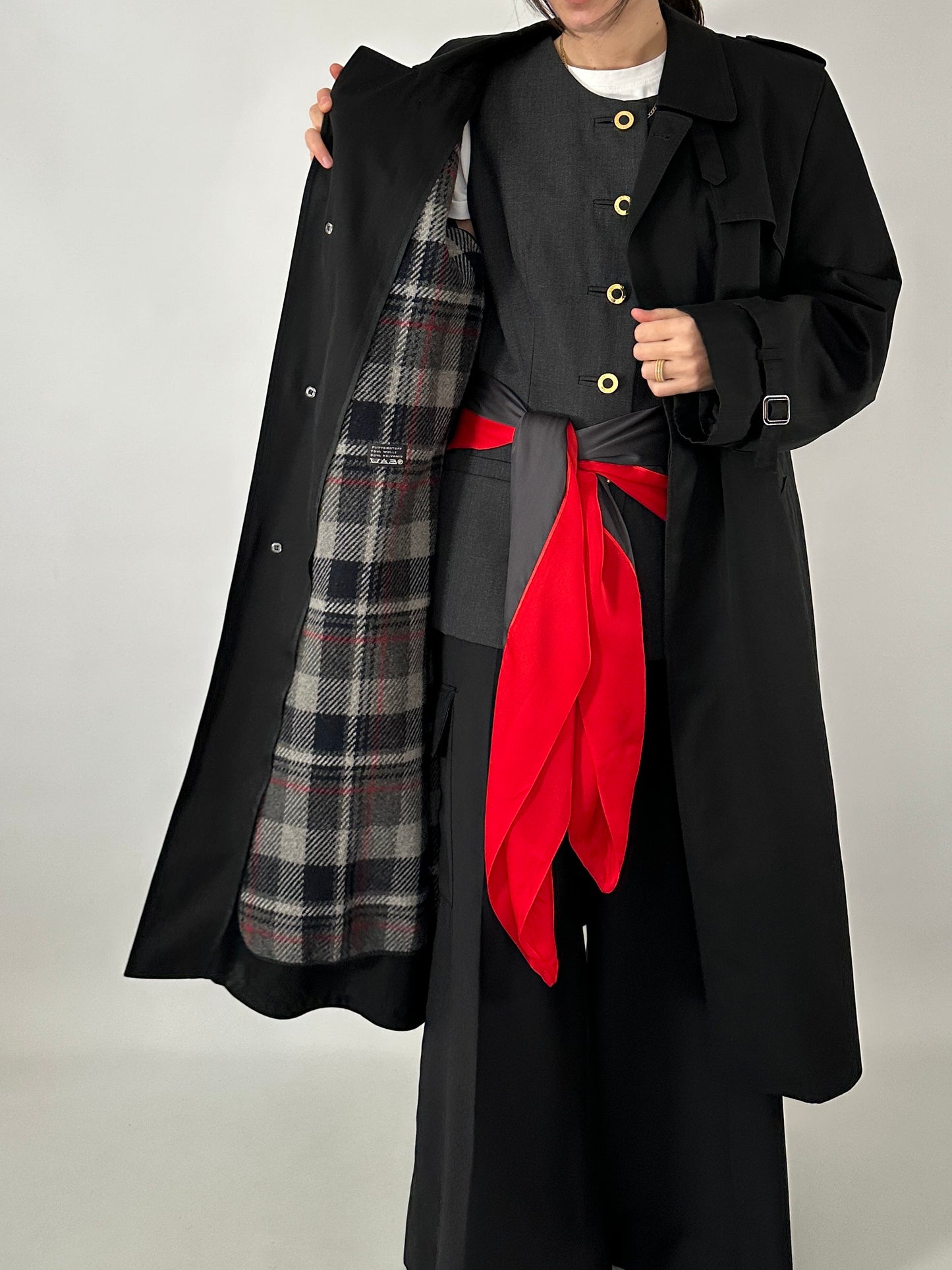 Black vintage trench coat