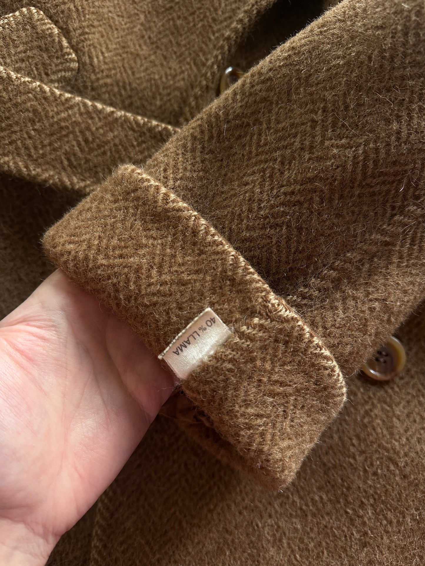 Oversized Herringbone Belted Coat