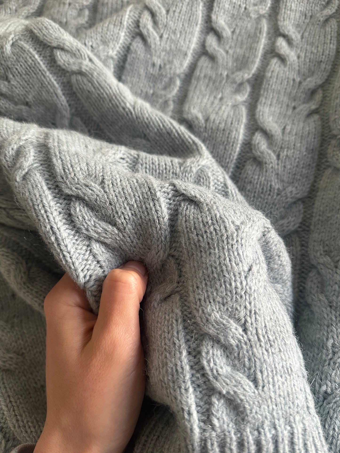 Light Blue Cable Knit Sweater