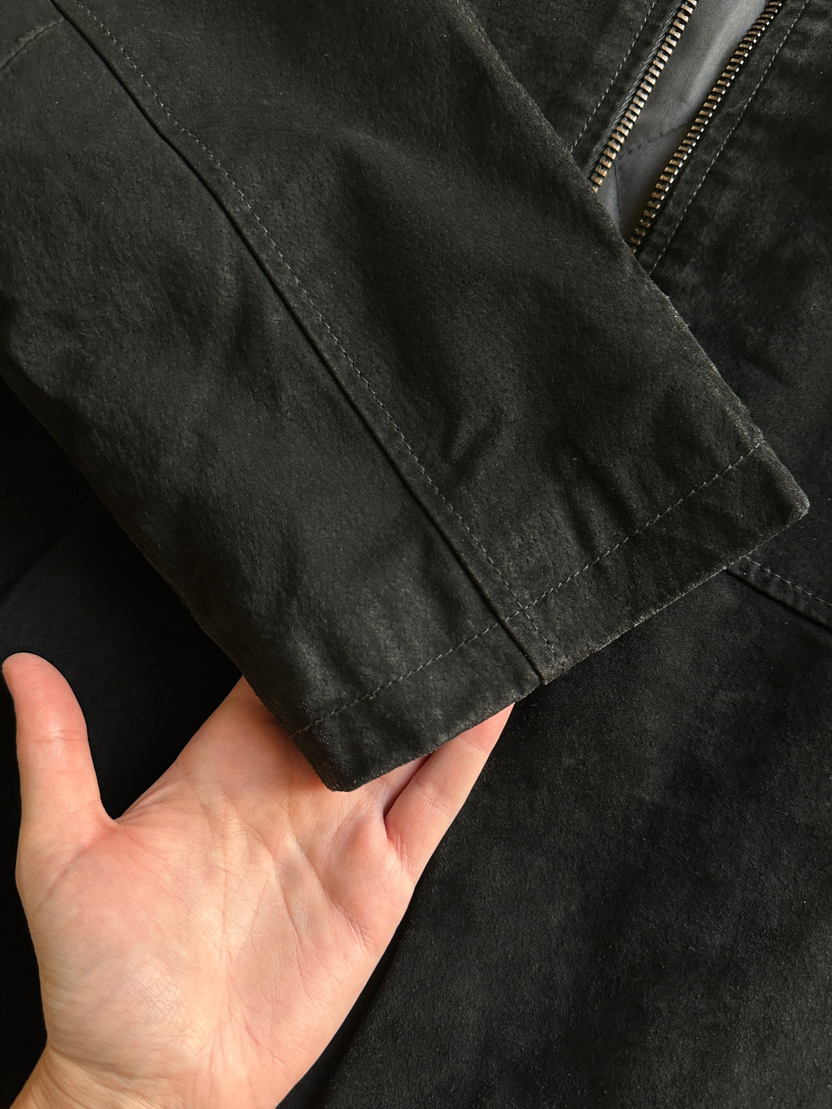 Black Suede Zip-up Jacket