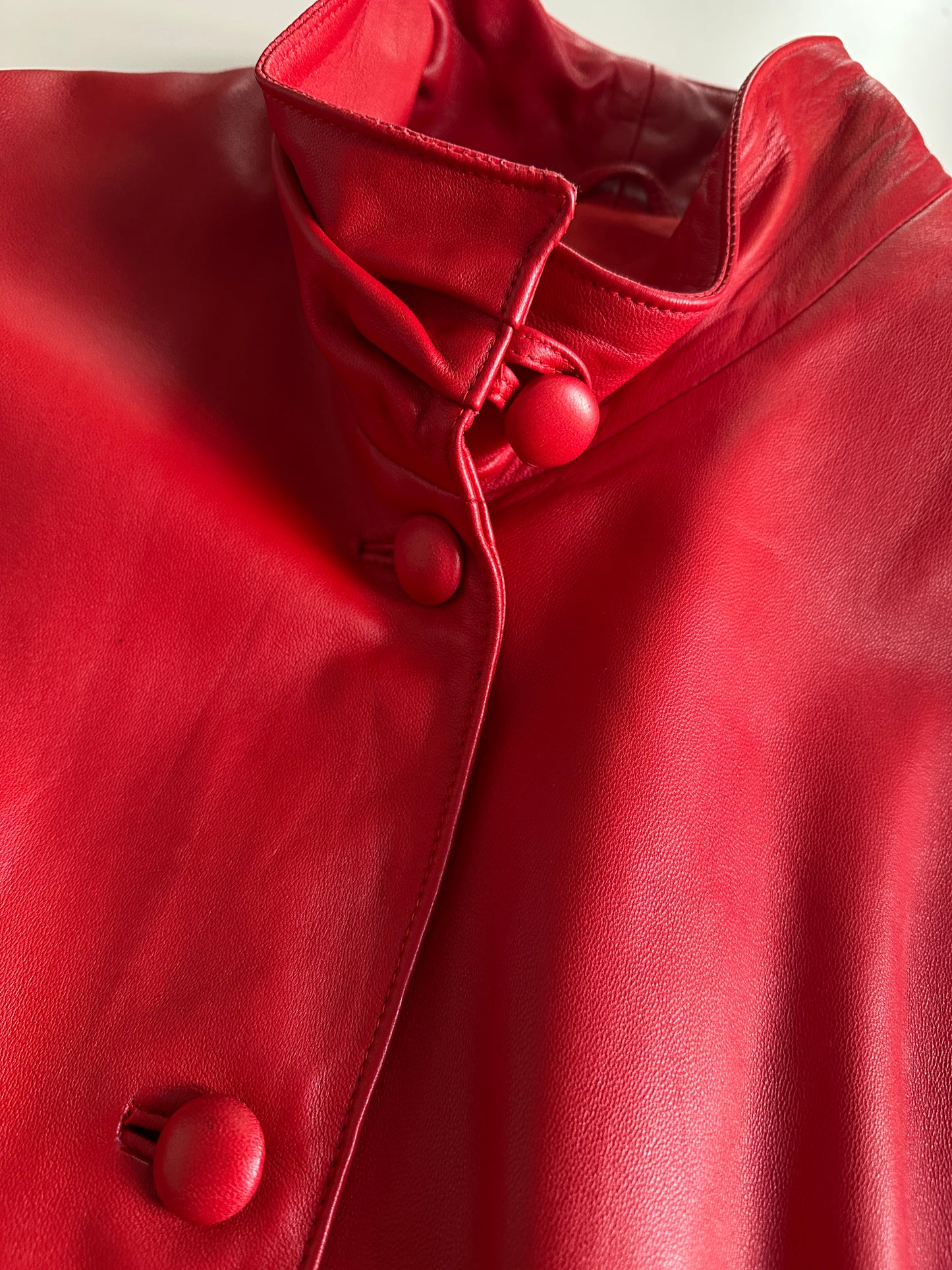 Vintage Red Leather Statement Jacket