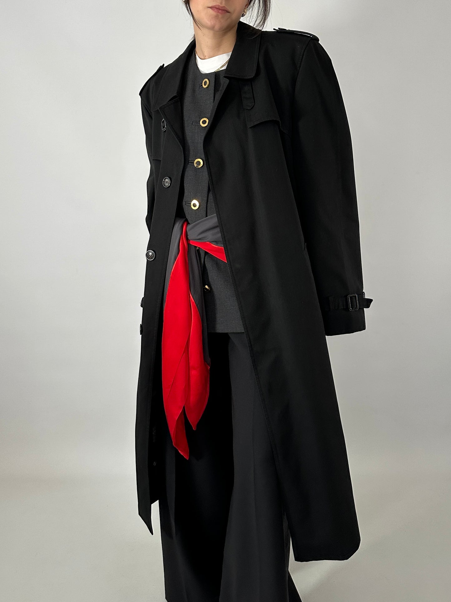 Black vintage trench coat