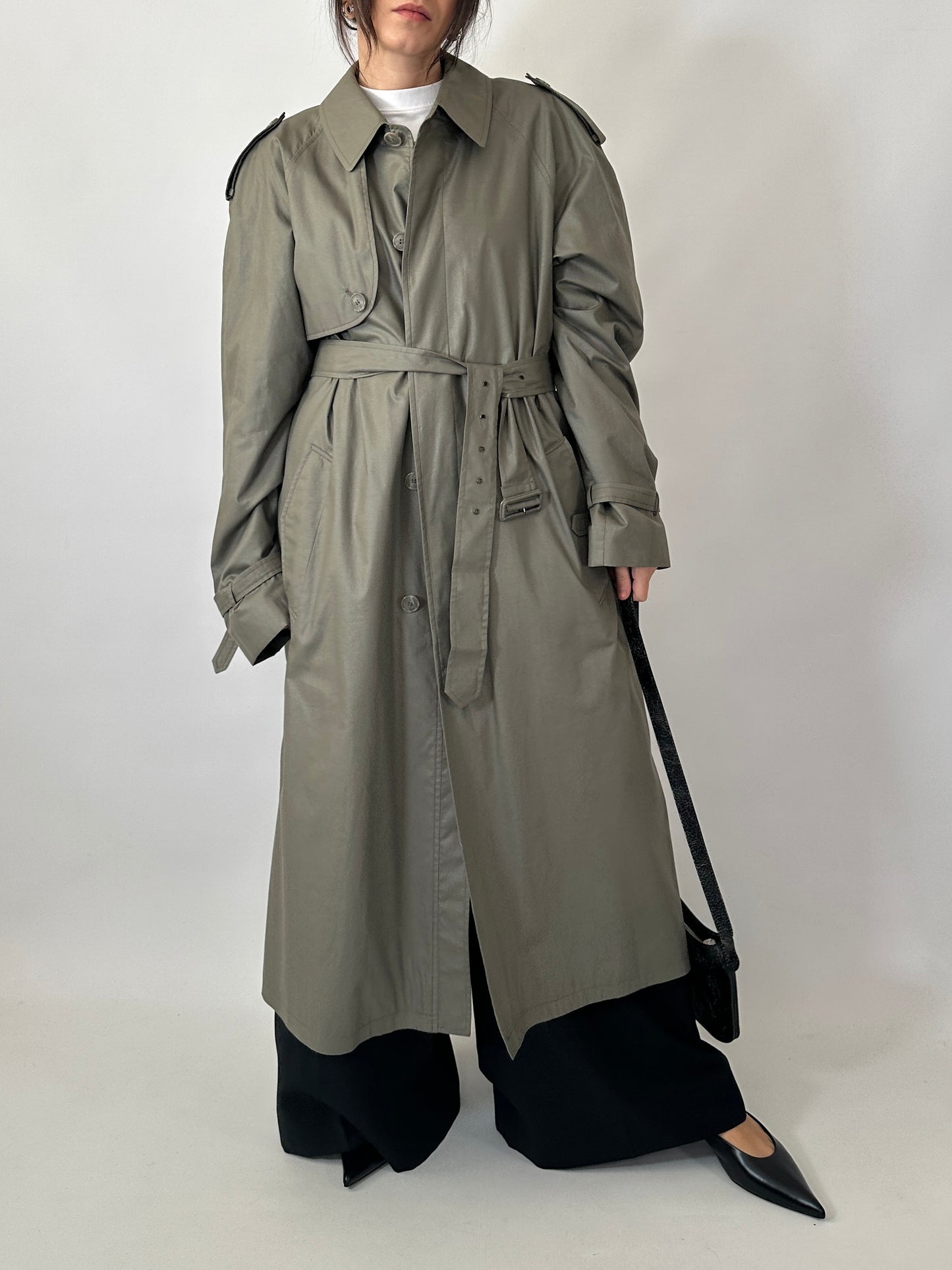 Genderless oversized vintage trench coat
