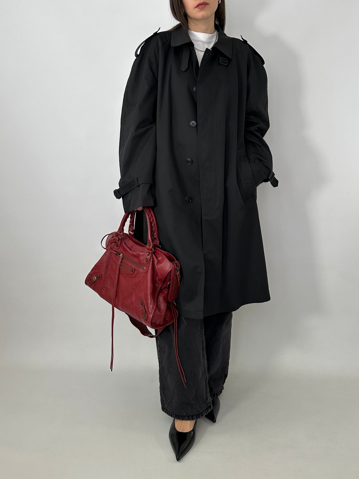 Black vintage trench coat