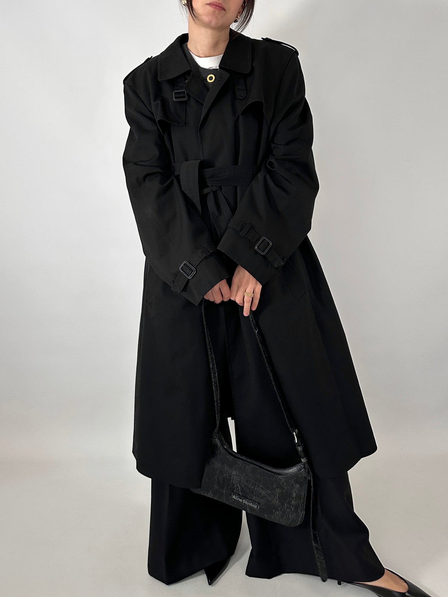 Black vintage trench coat