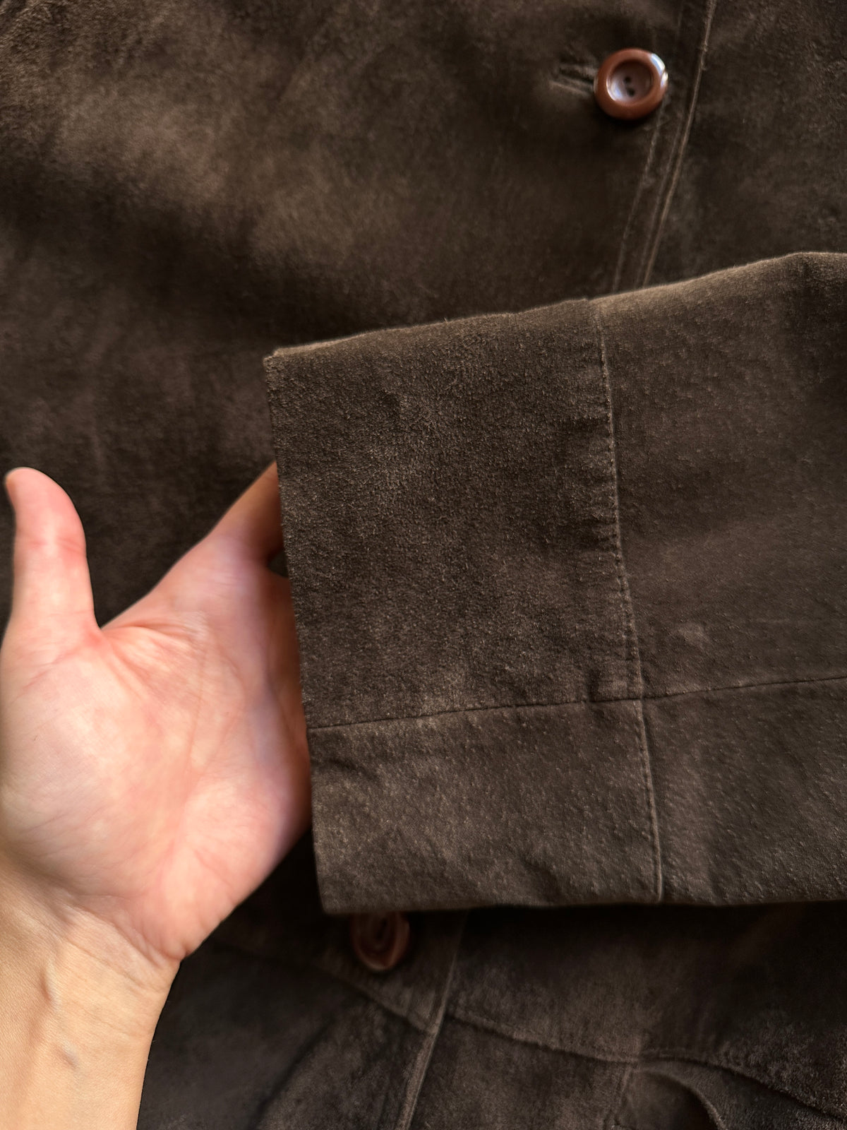 Vintage Dark Brown Suede Jacket
