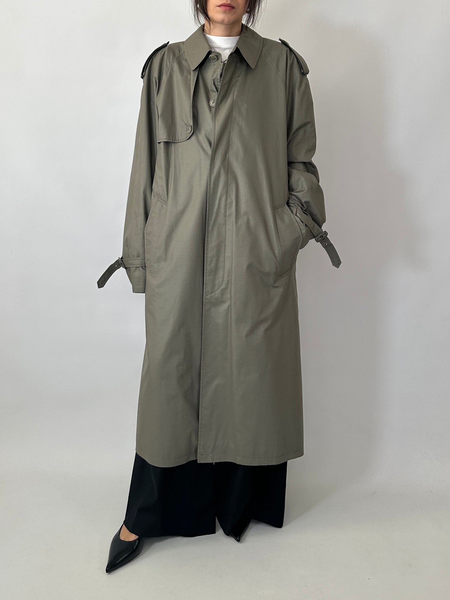 Genderless oversized vintage trench coat