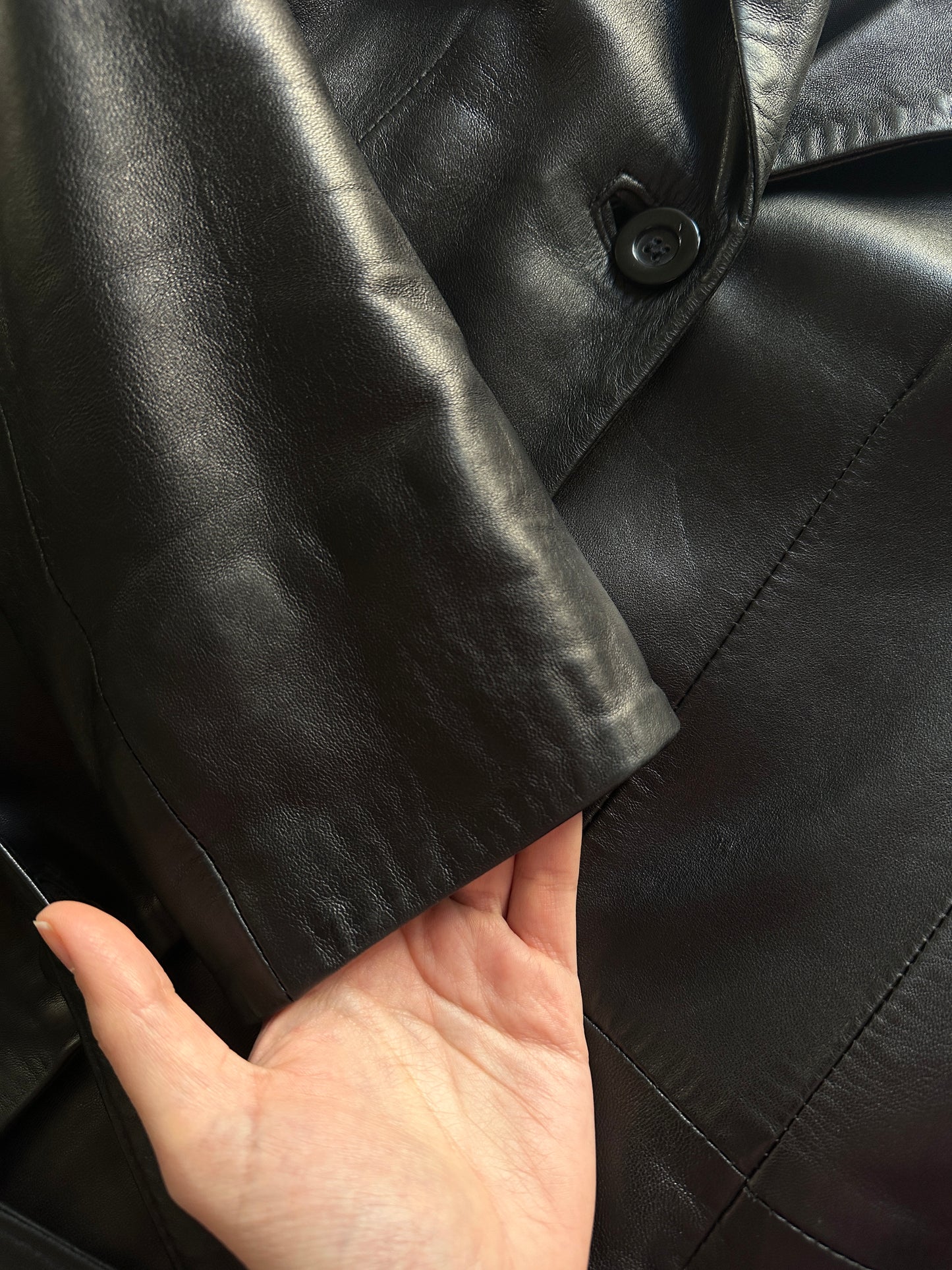 Extra-Long Soft Leather Coat