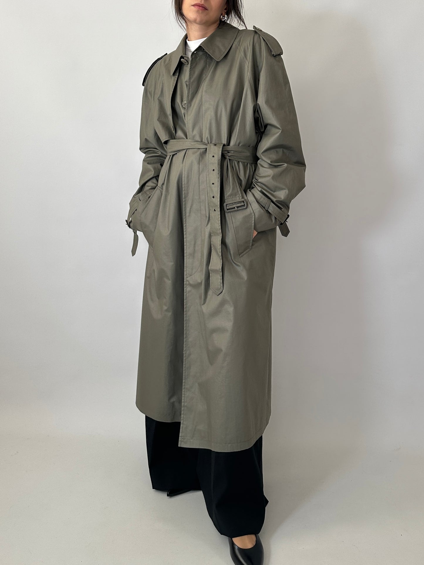Genderless oversized vintage trench coat