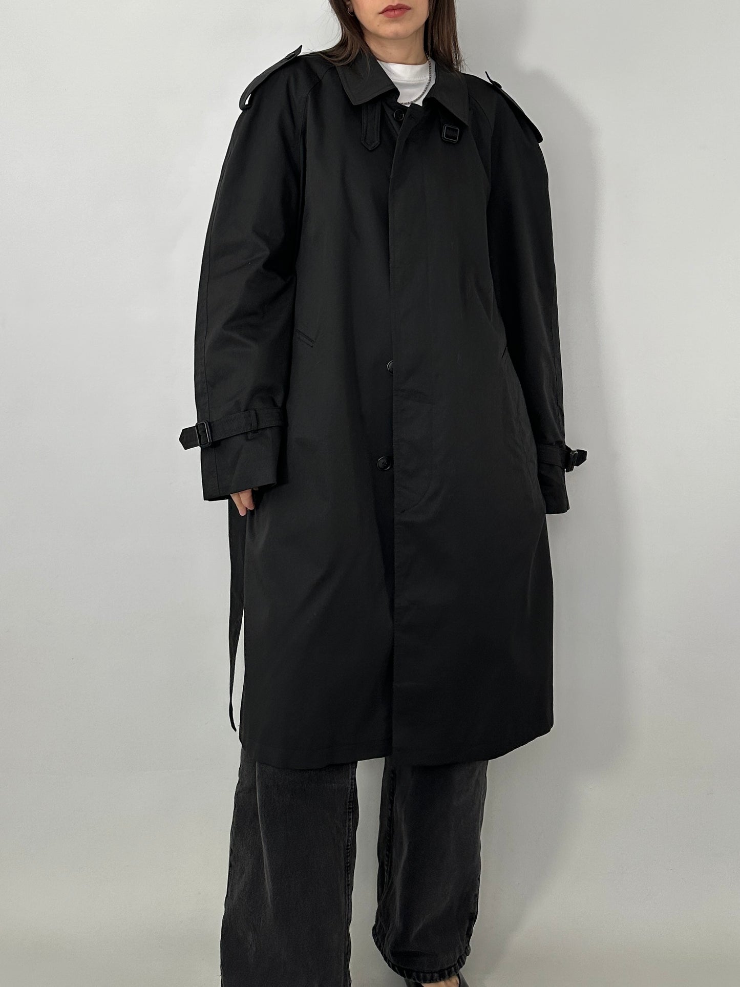 Black vintage trench coat