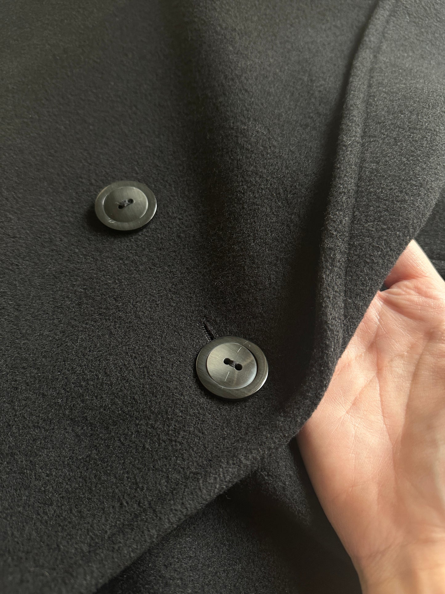 Vintage Long Black Wool Coat