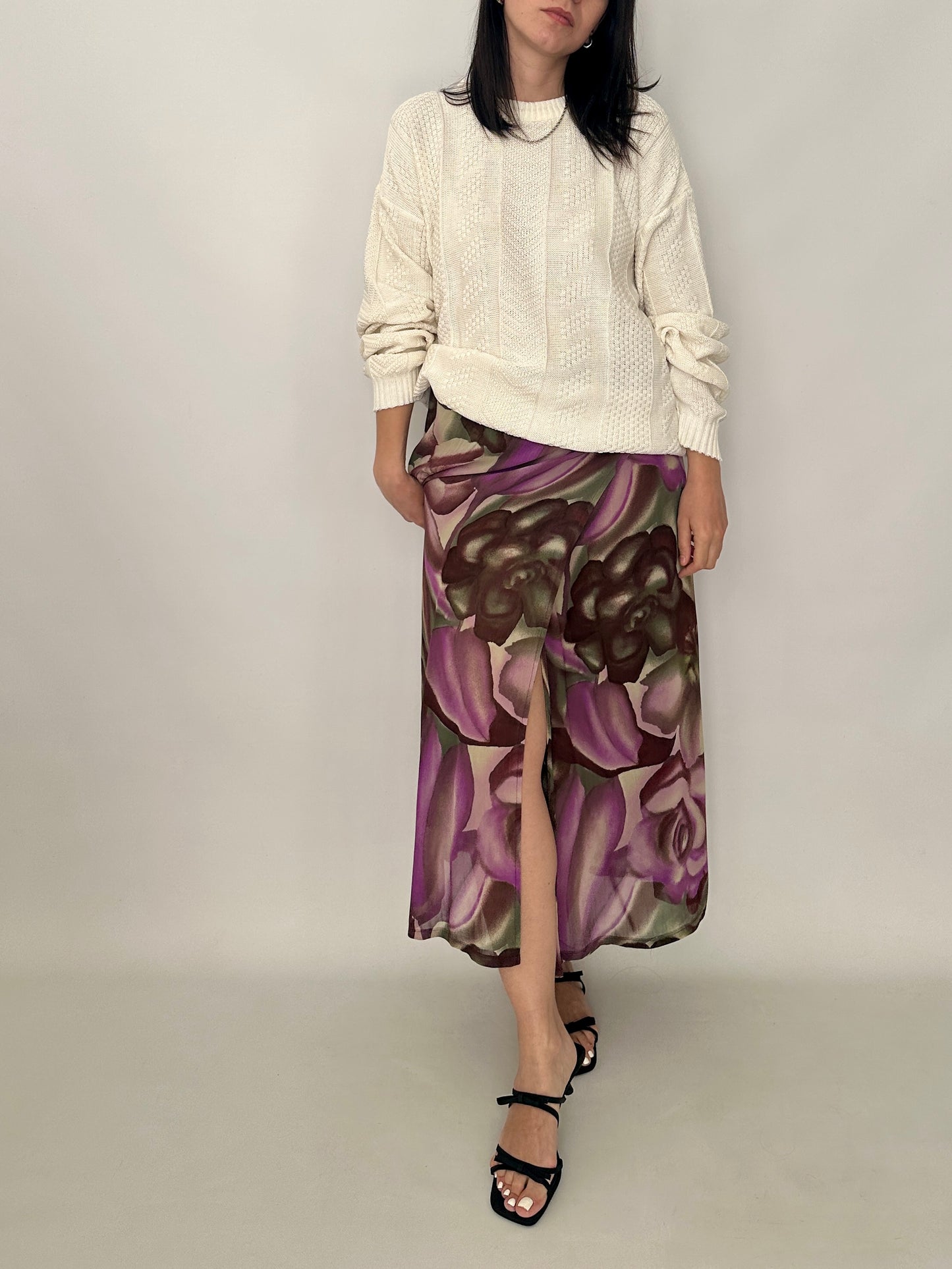 Maxi wrap printed skirt
