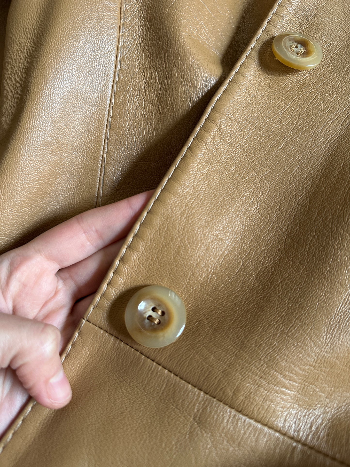 Long soft leather vintage jacket