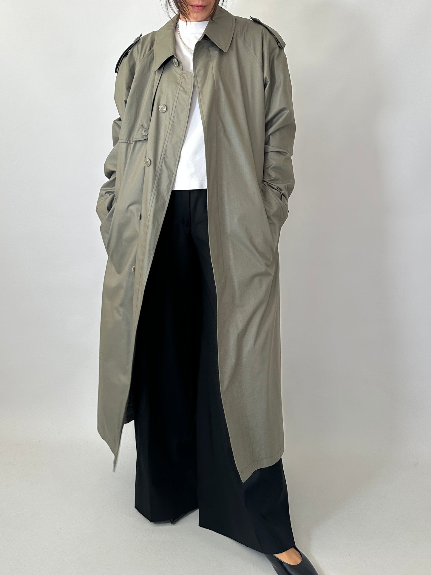 Genderless oversized vintage trench coat