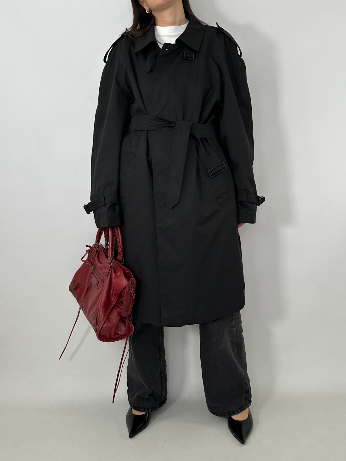 Black vintage trench coat