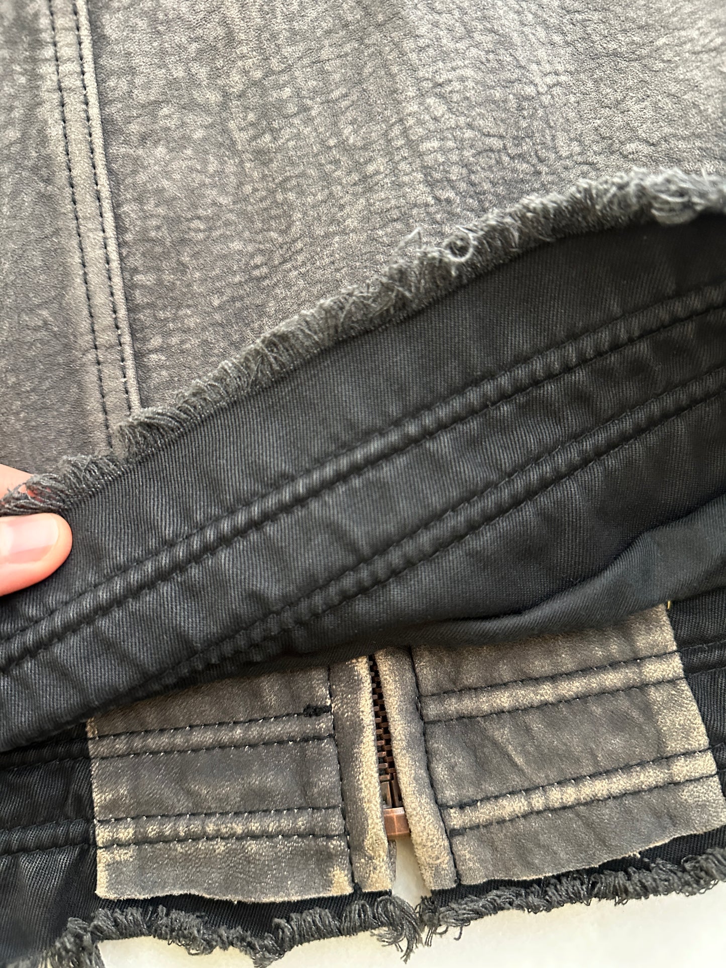 Boss distressed leather racer jacket