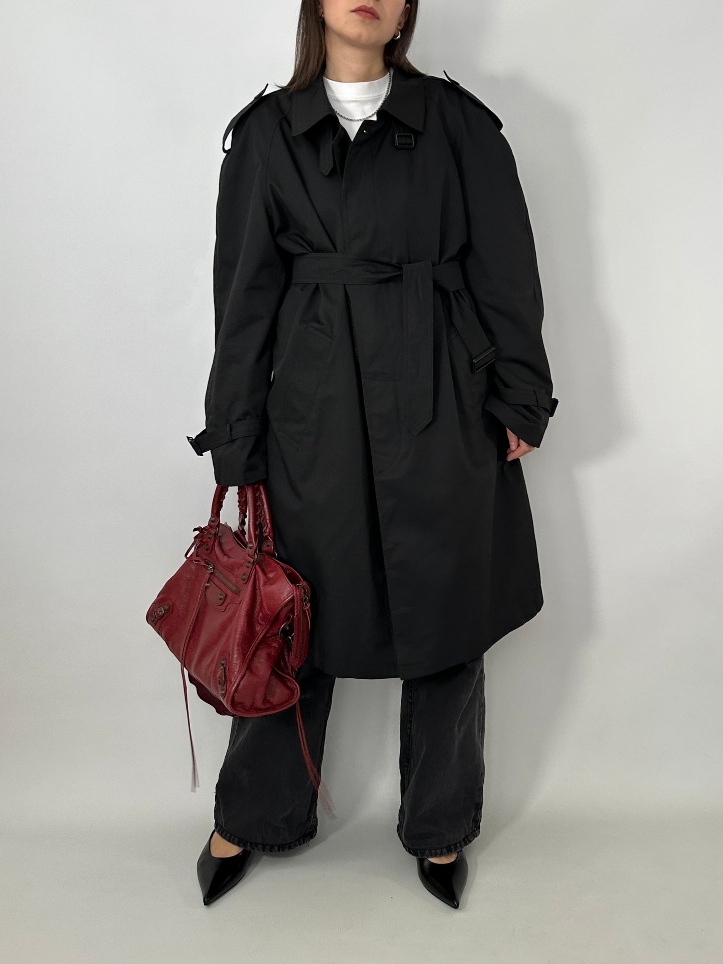 Black vintage trench coat