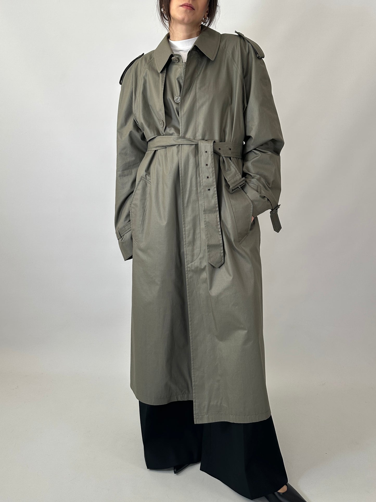 Genderless oversized vintage trench coat