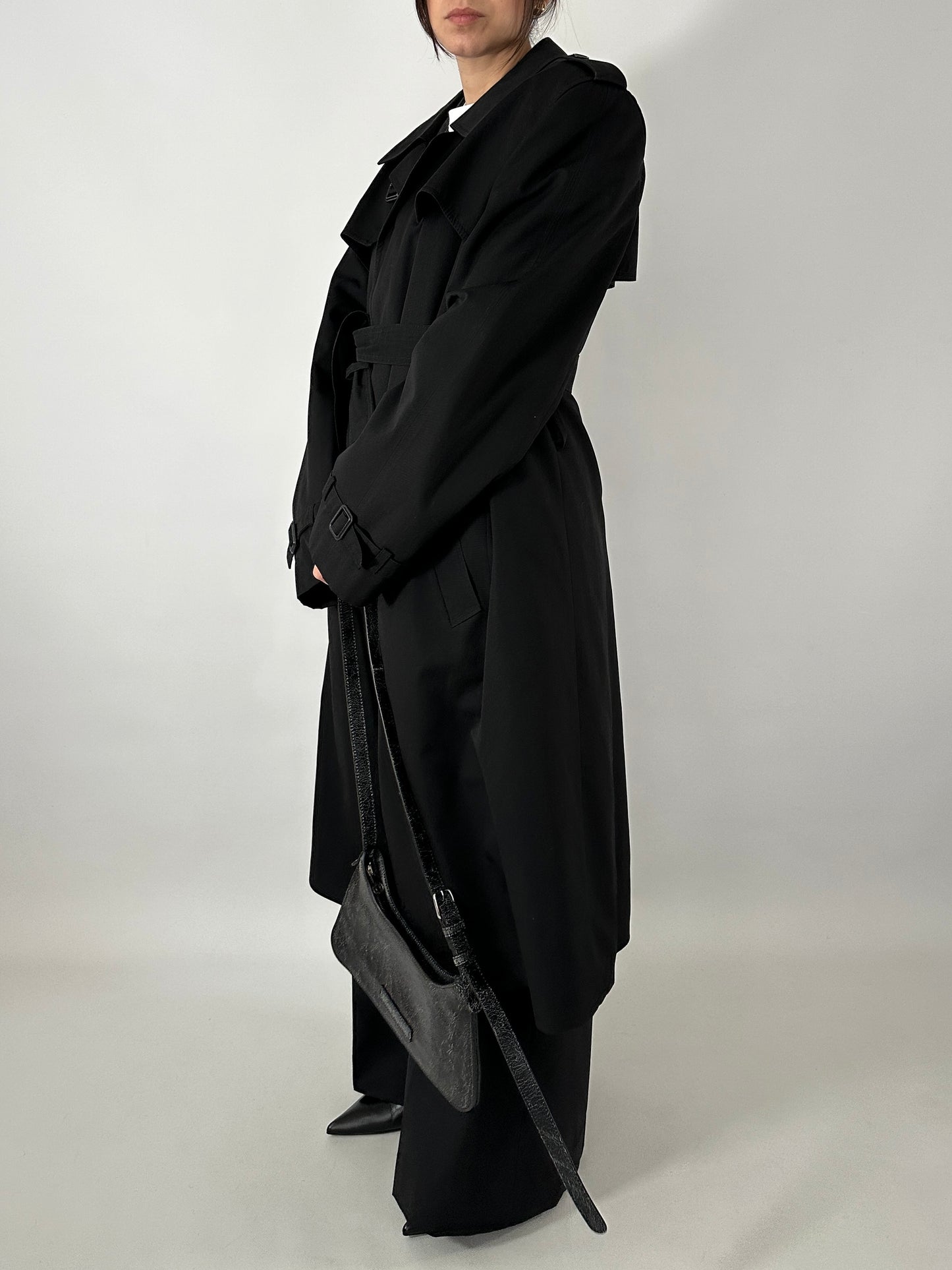 Black vintage trench coat