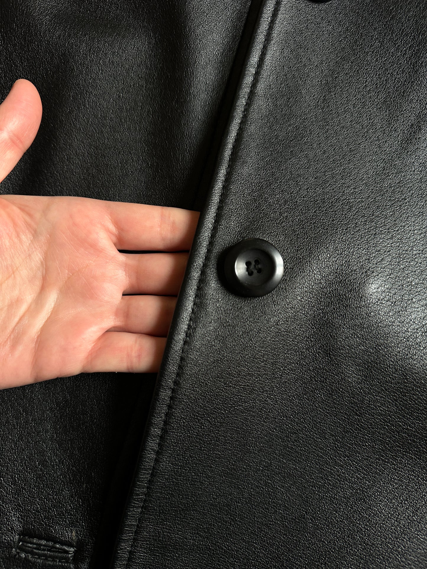 Vintage genuine leather boxy jacket