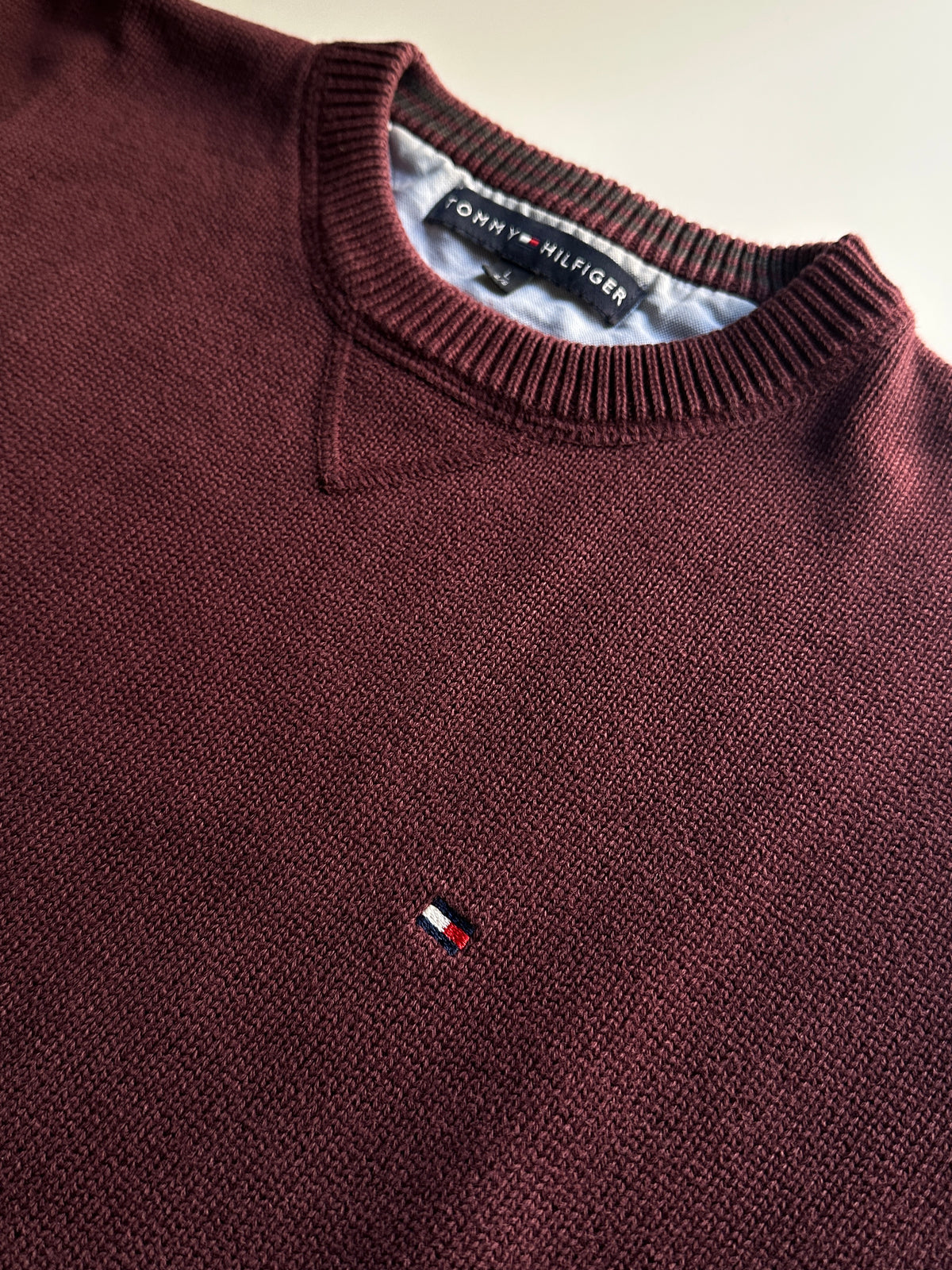 Tommy Hilfiger Burgundy Cotton Sweater