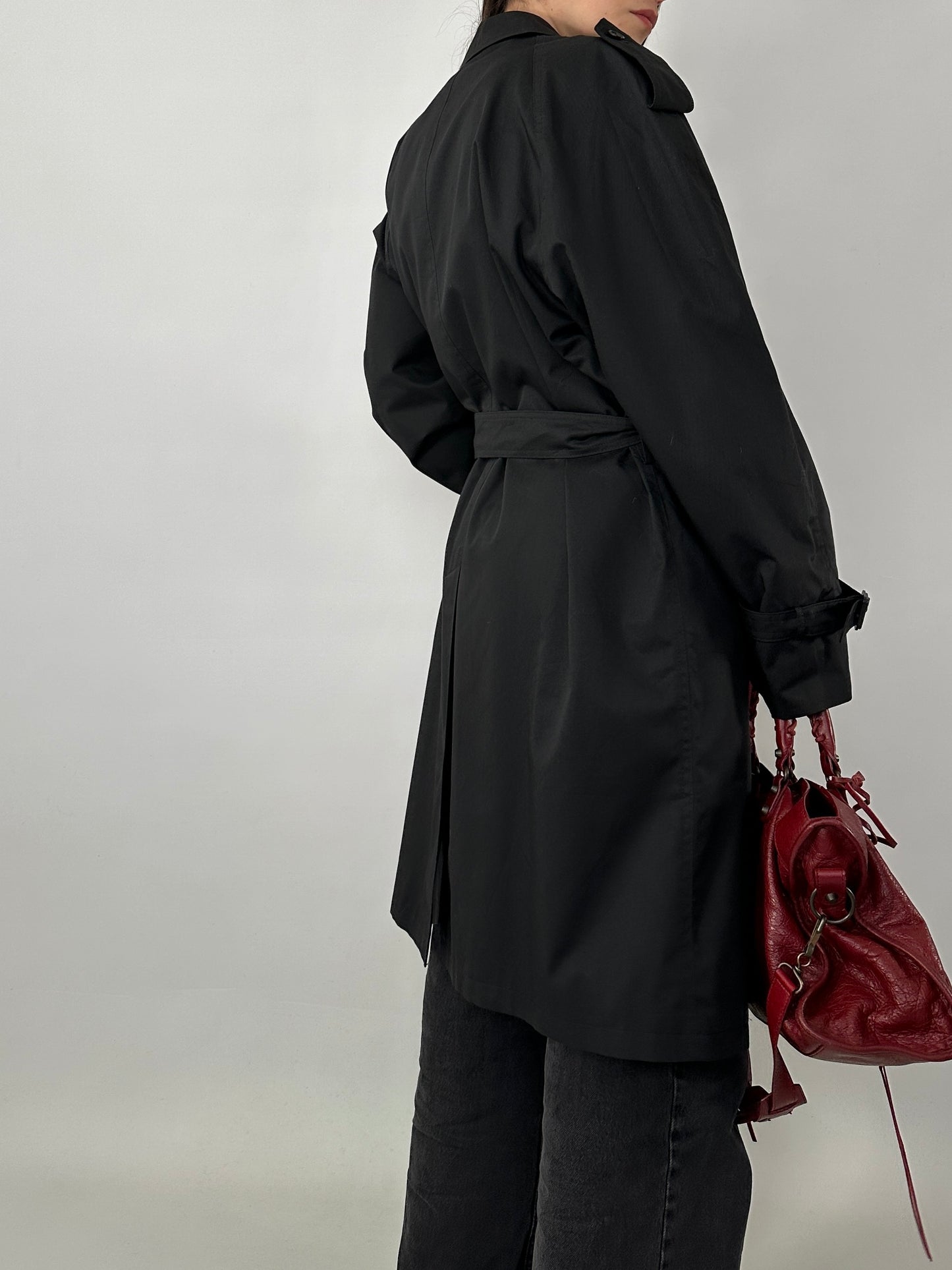 Black vintage trench coat