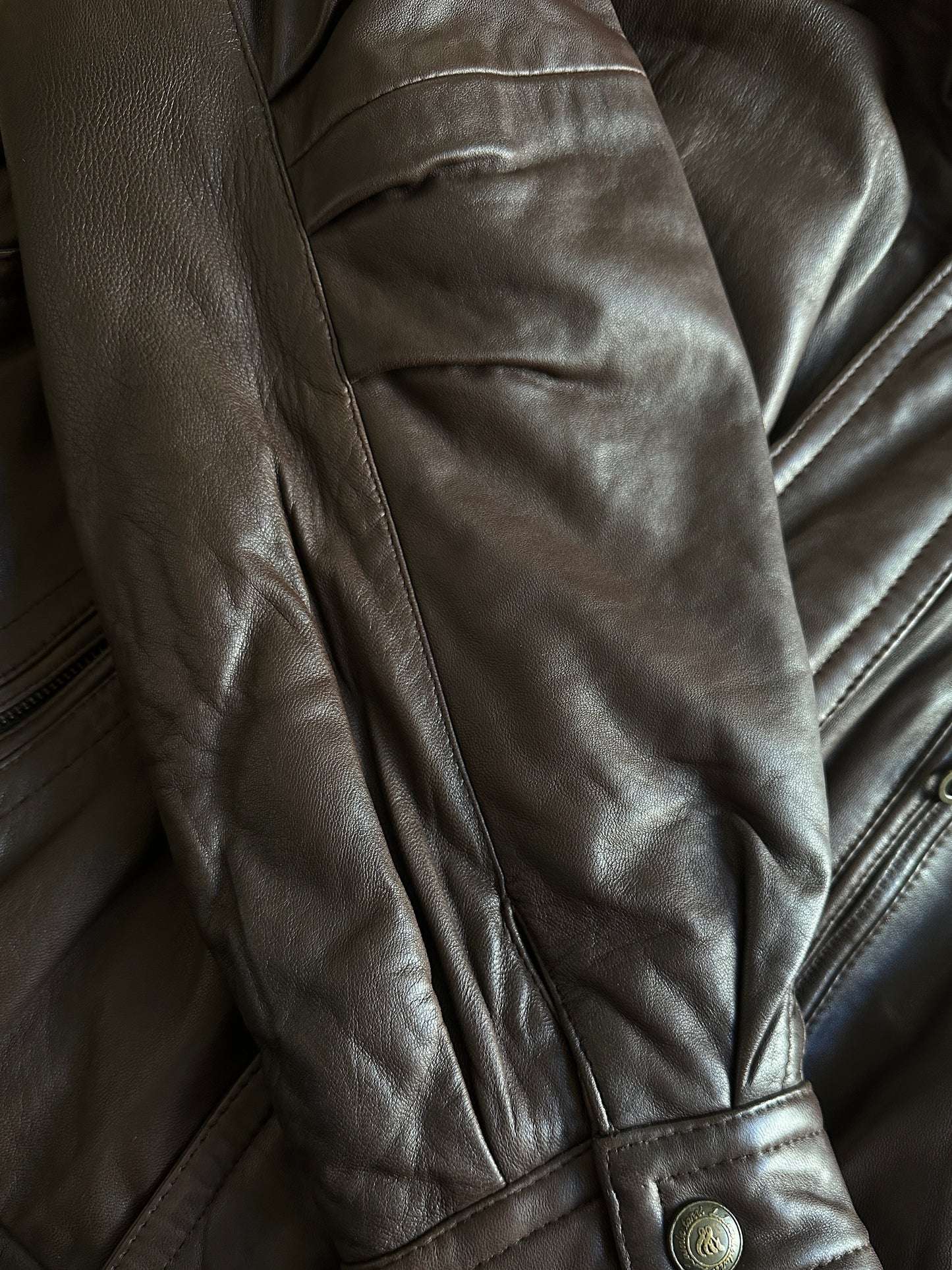 Soft leather brown bomber jacket