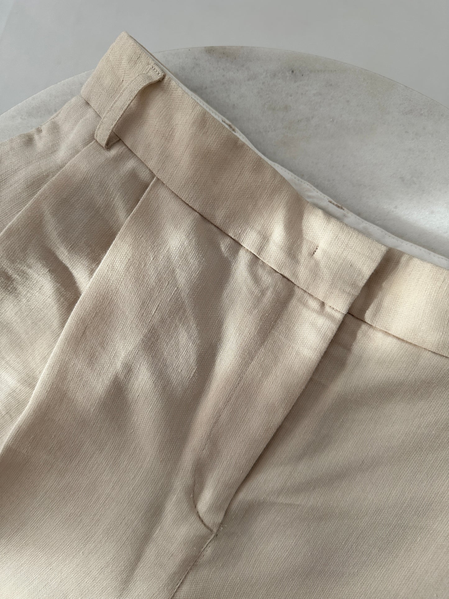 Max&co tailored linen-blend pants