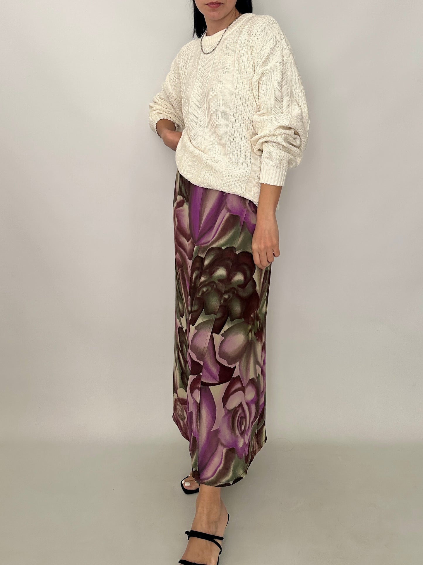 Maxi wrap printed skirt