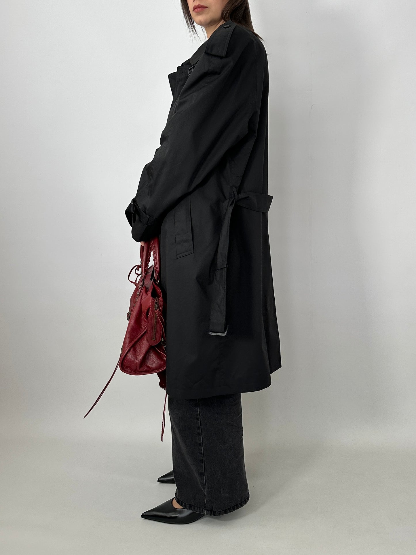Black vintage trench coat