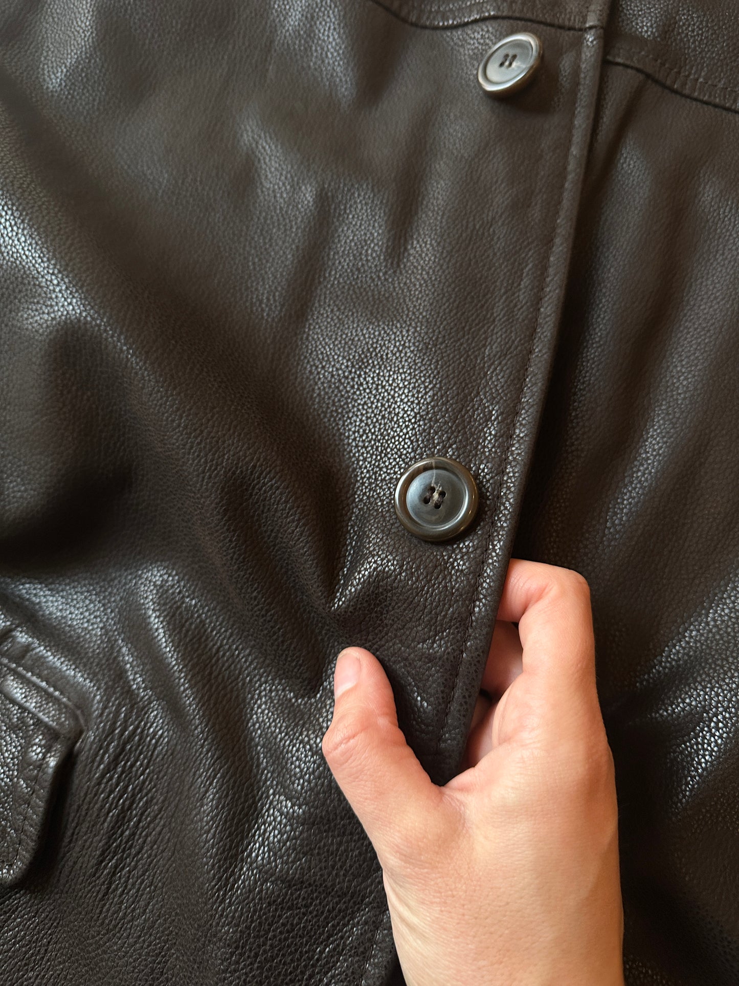 Soft leather coat with warm lining