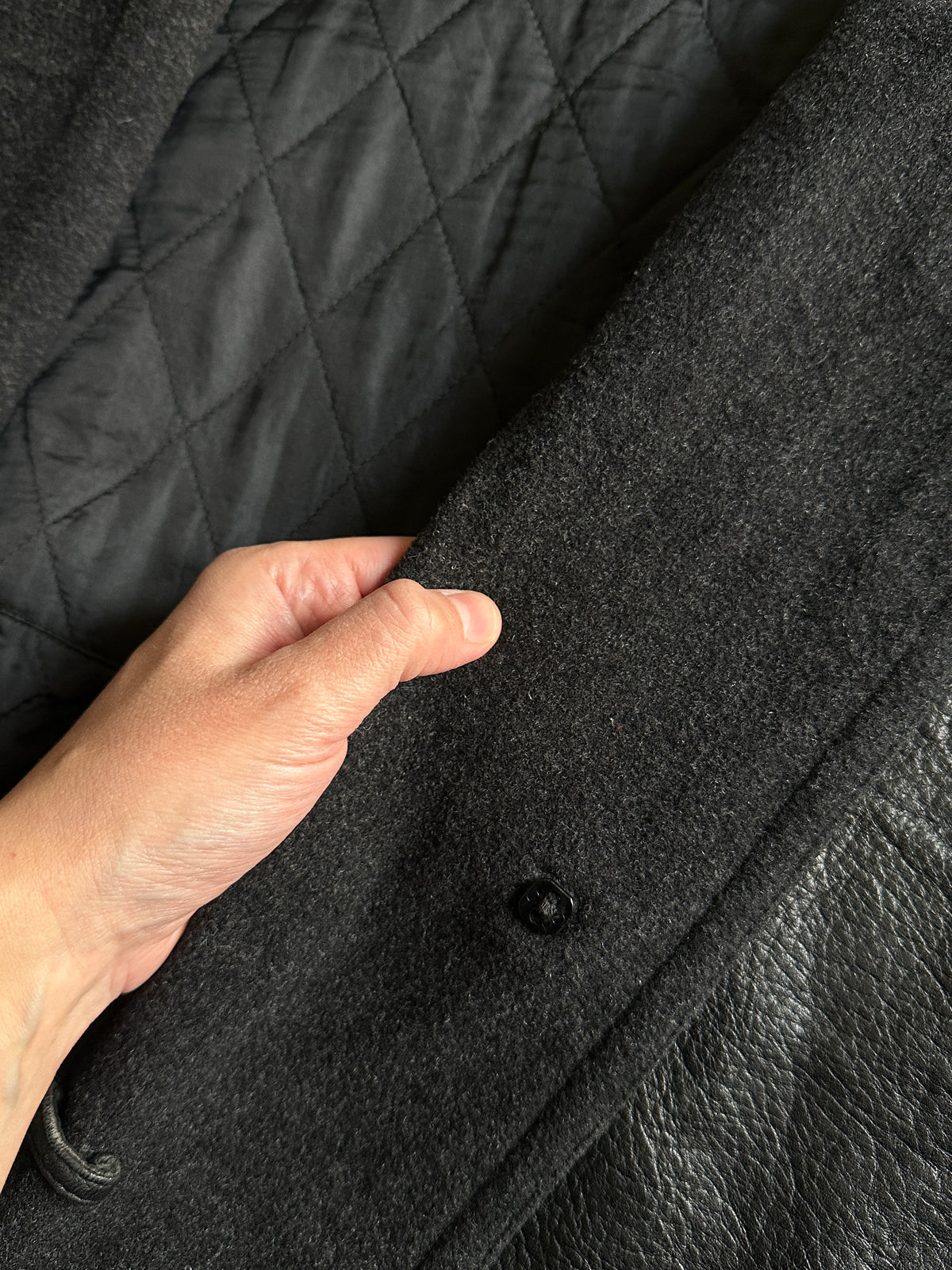 Black Leather Hooded Coat