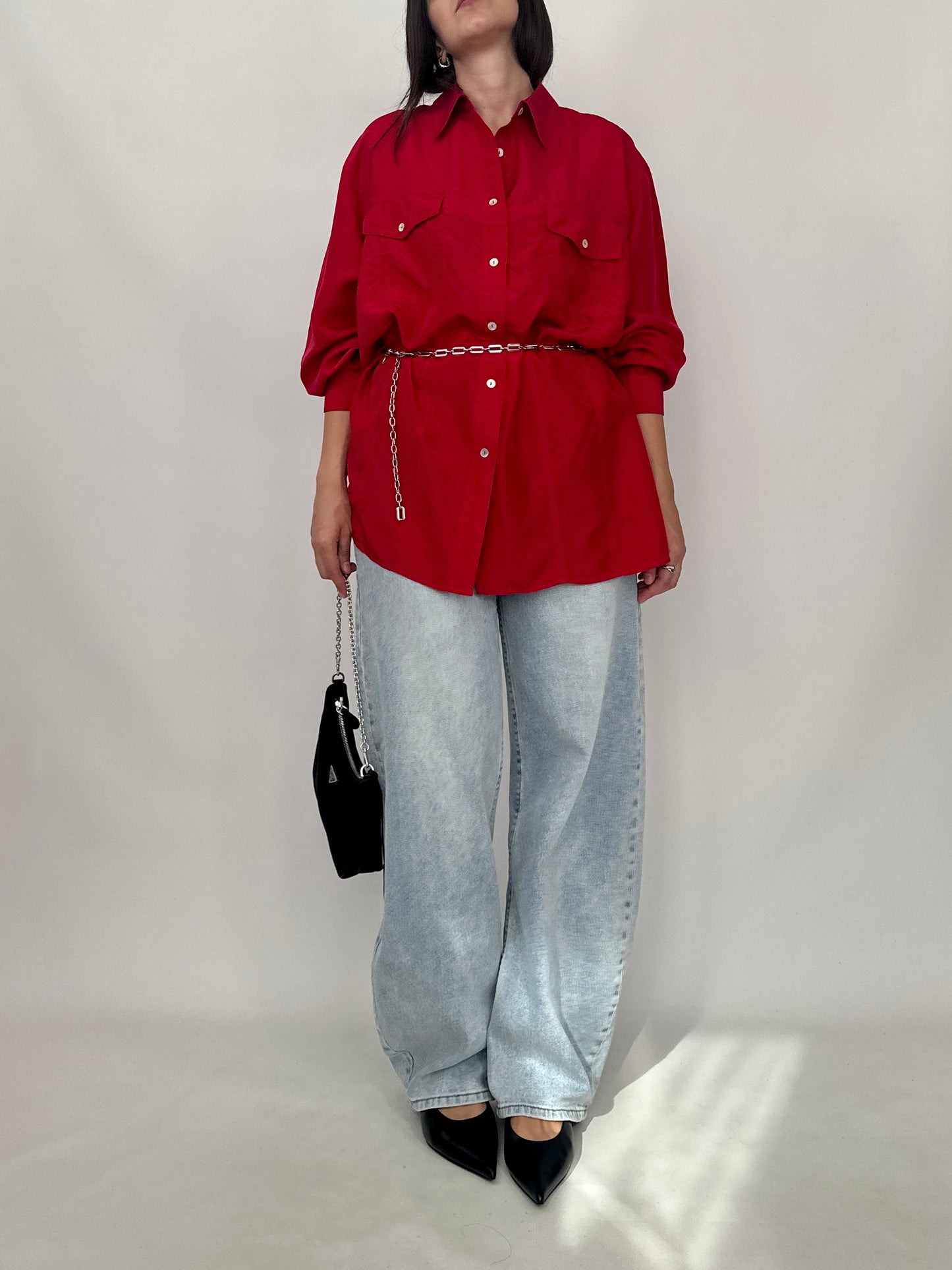Oversized Silk Utility Shirt