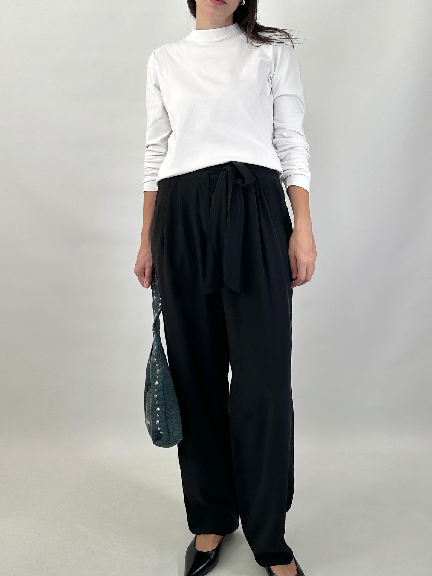 Valentino pure silk carrot fit trousers