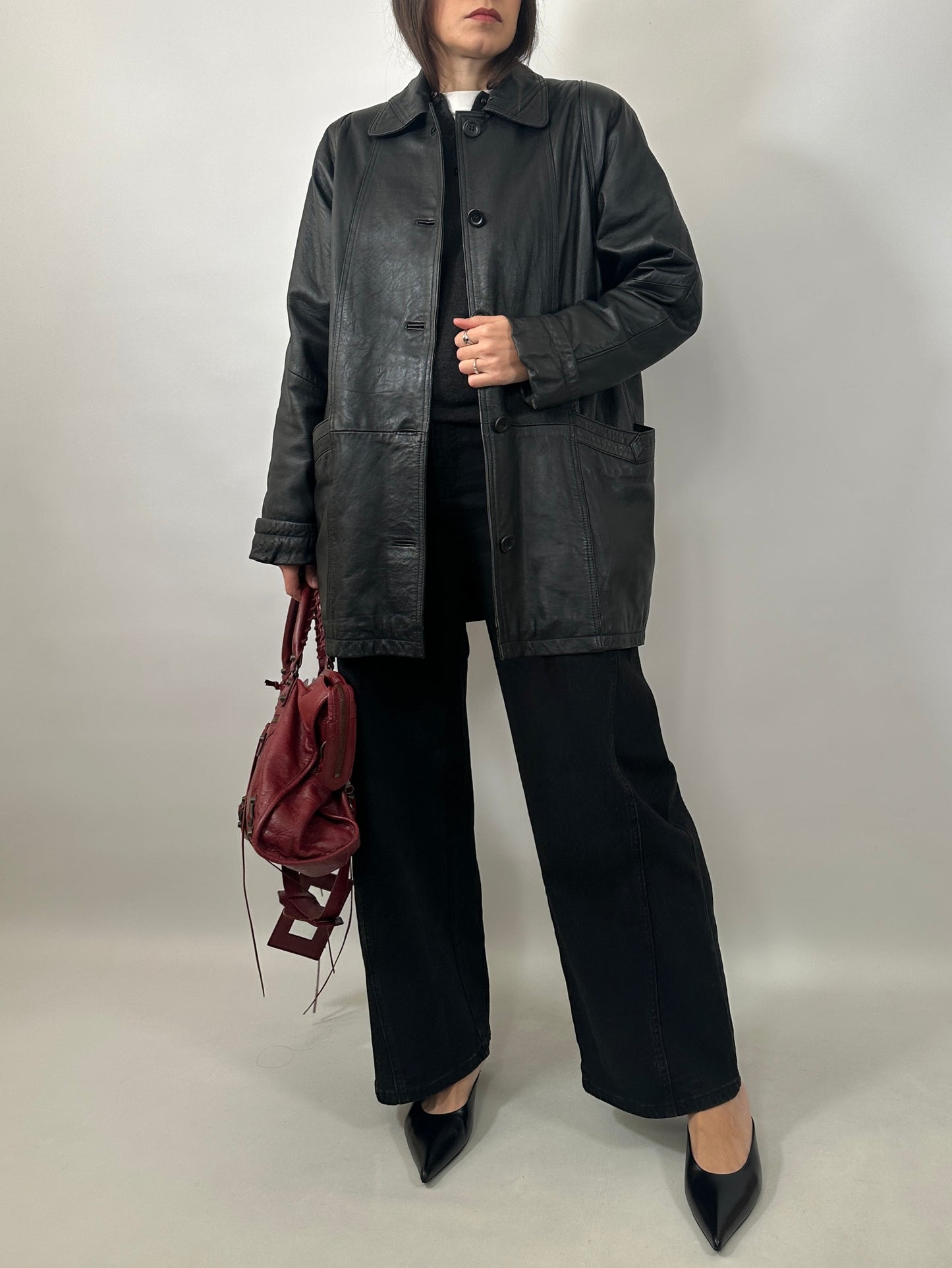 Vintage Leather Car Coat