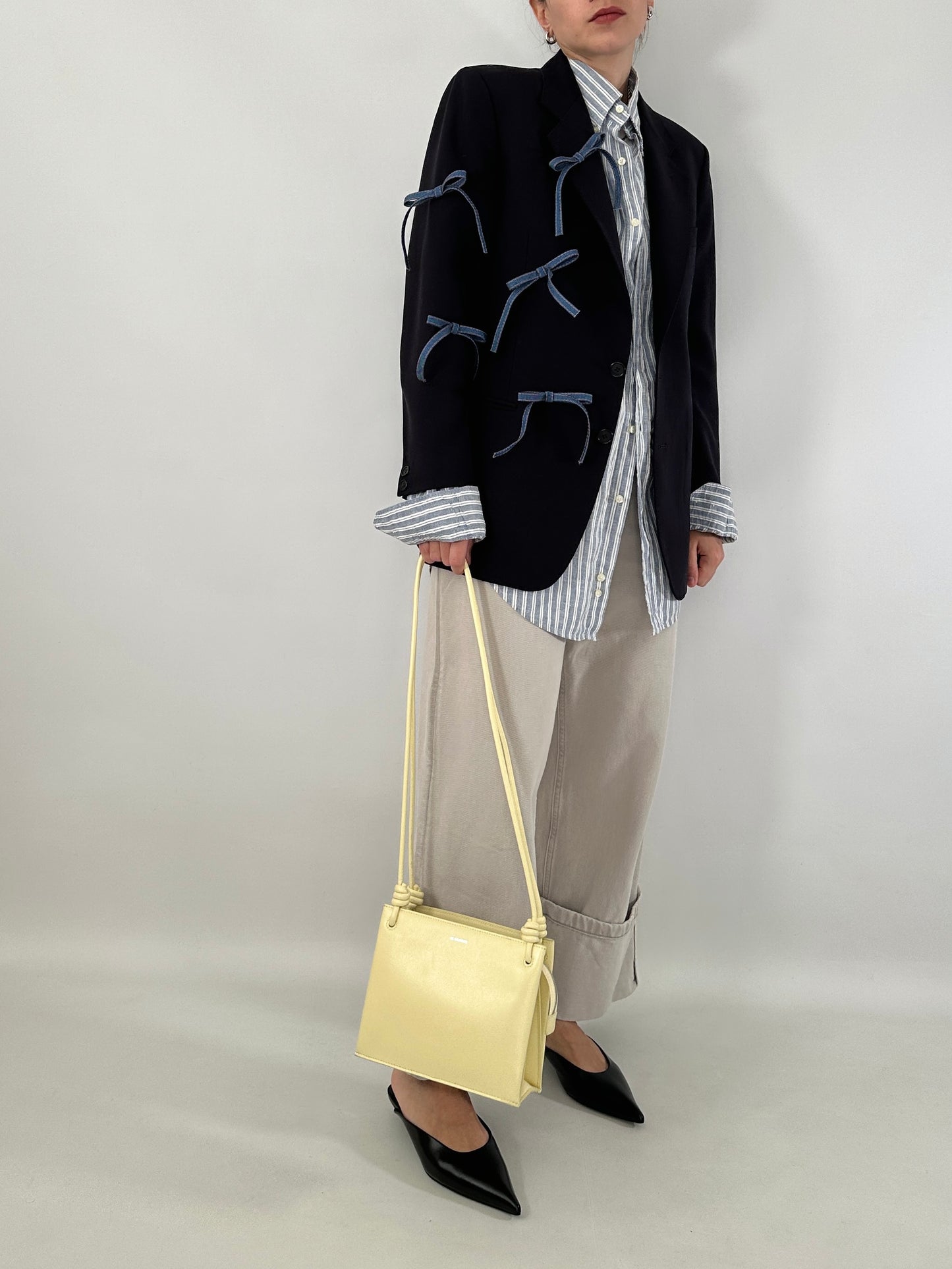 Reworked blue vintage men blazer