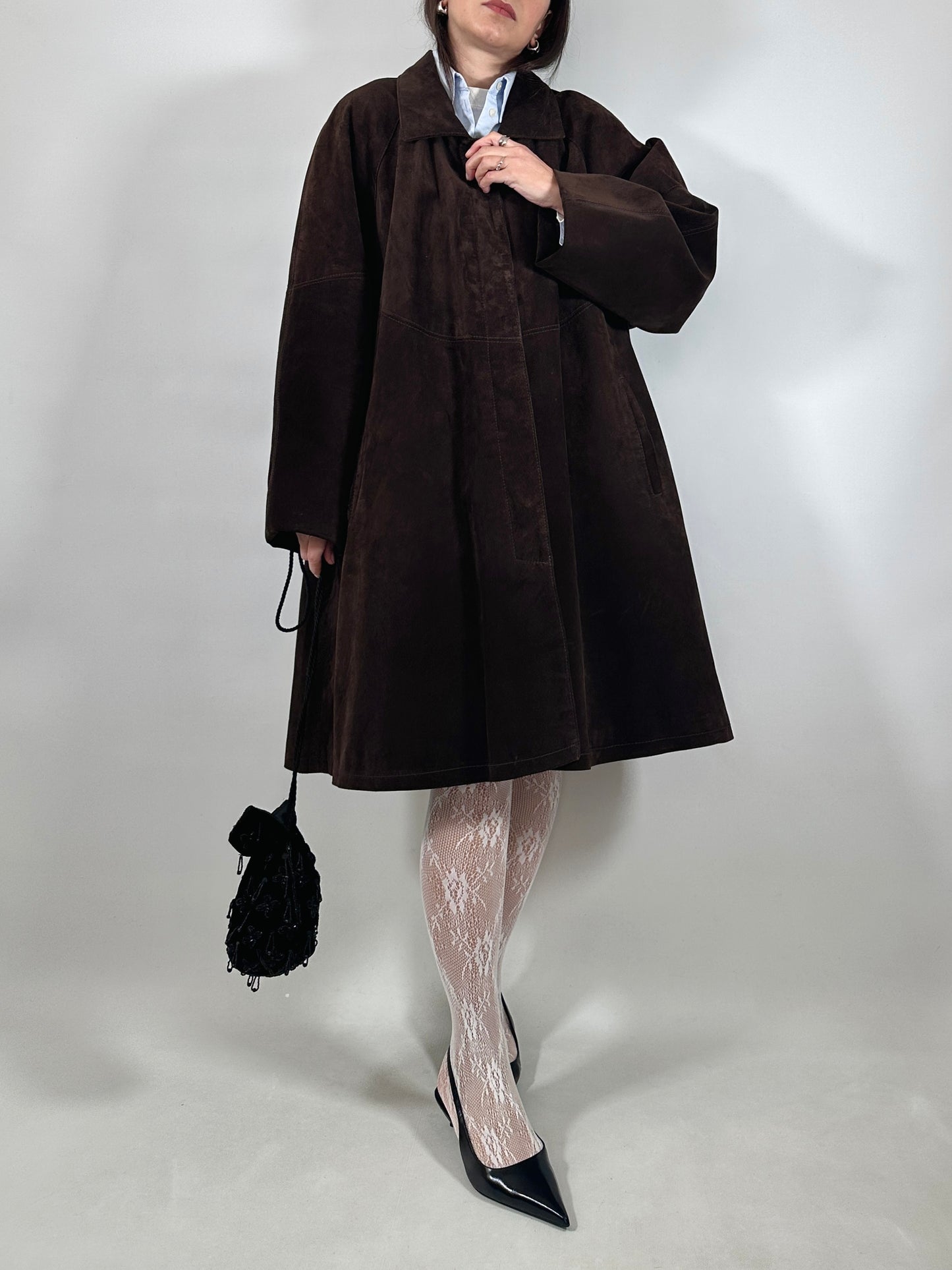 Chocolate Brown Suede Coat