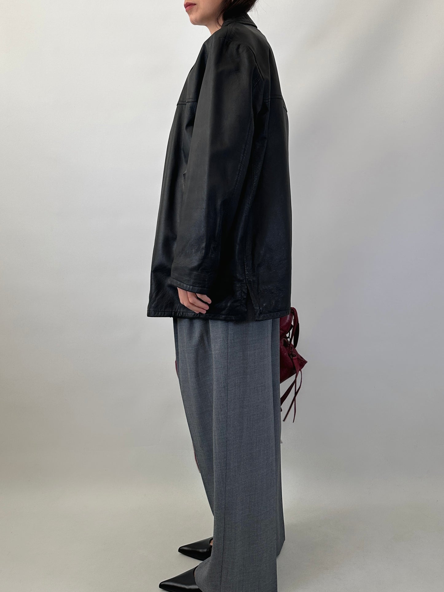 Classic real leather jacket