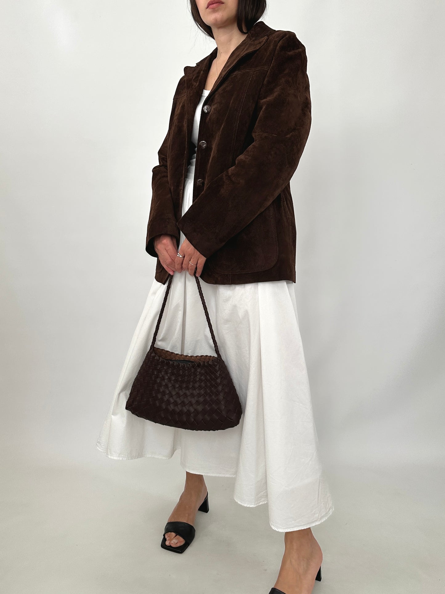 Chocolate Brown Suede Leather Jacket