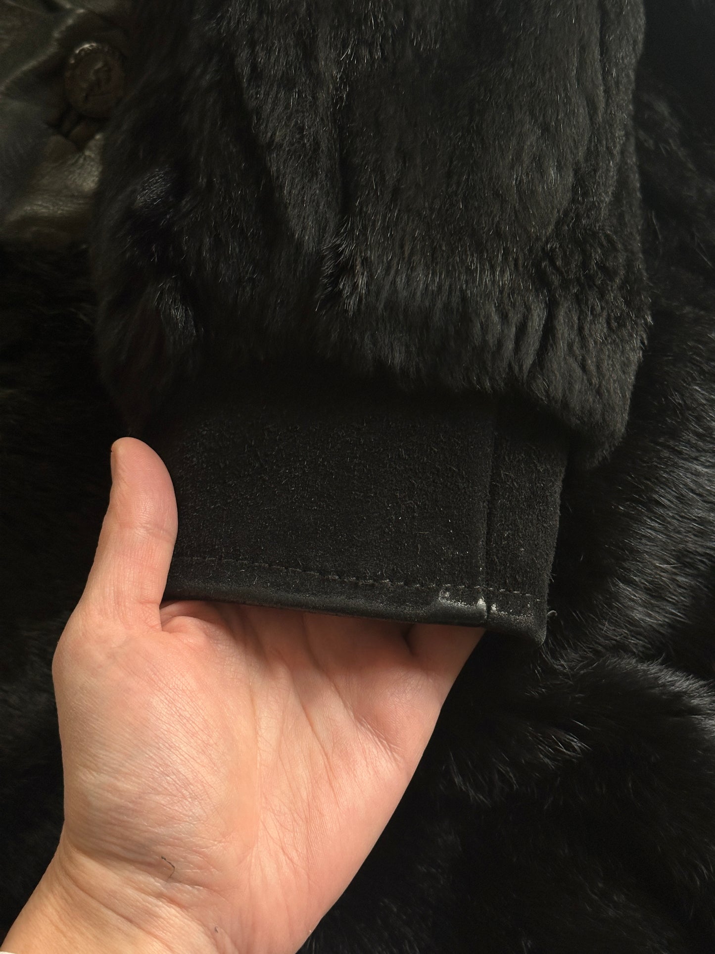 Vintage Fur & Leather Panel Jacket