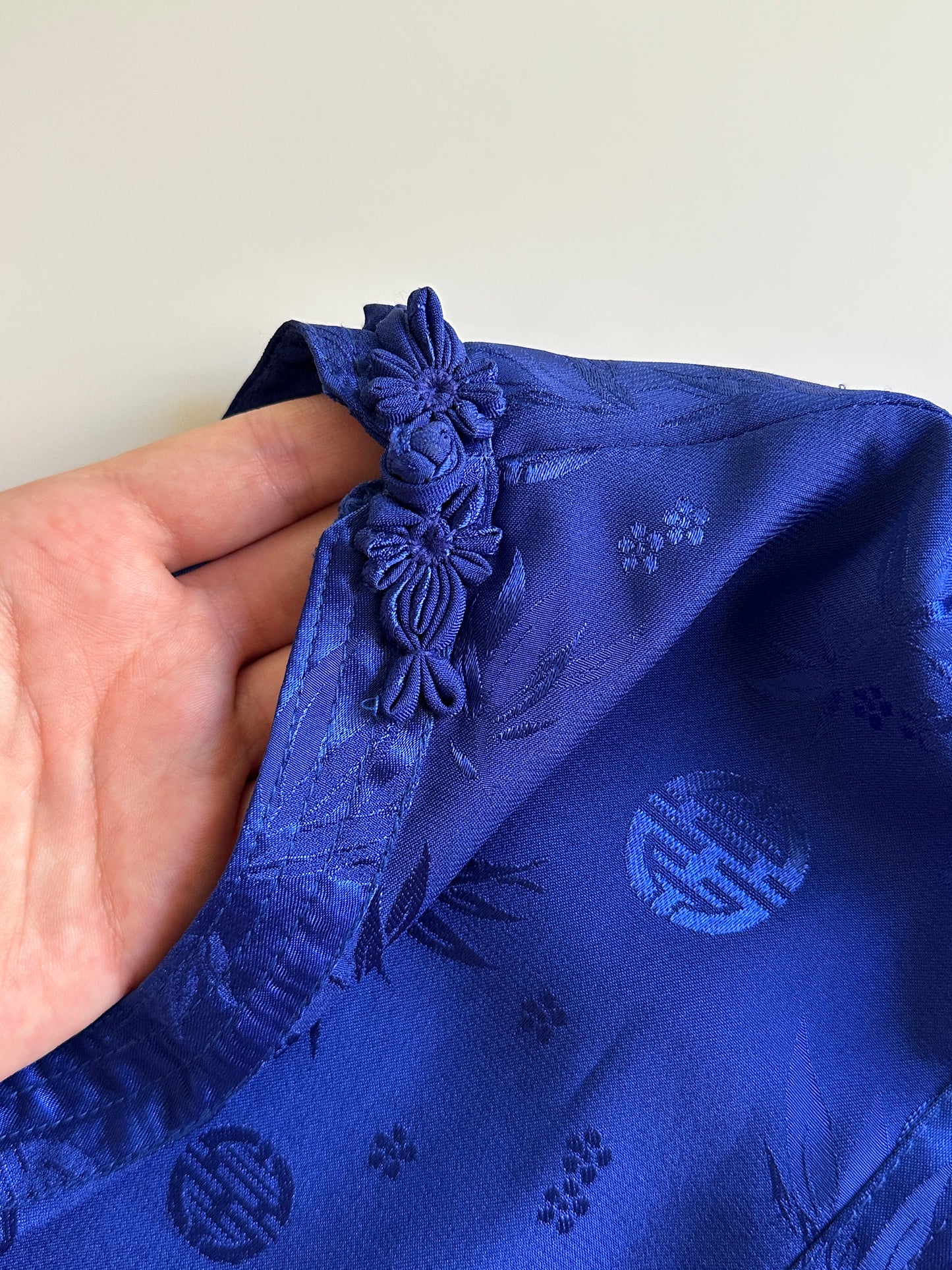 Blue Oriental Silk Top