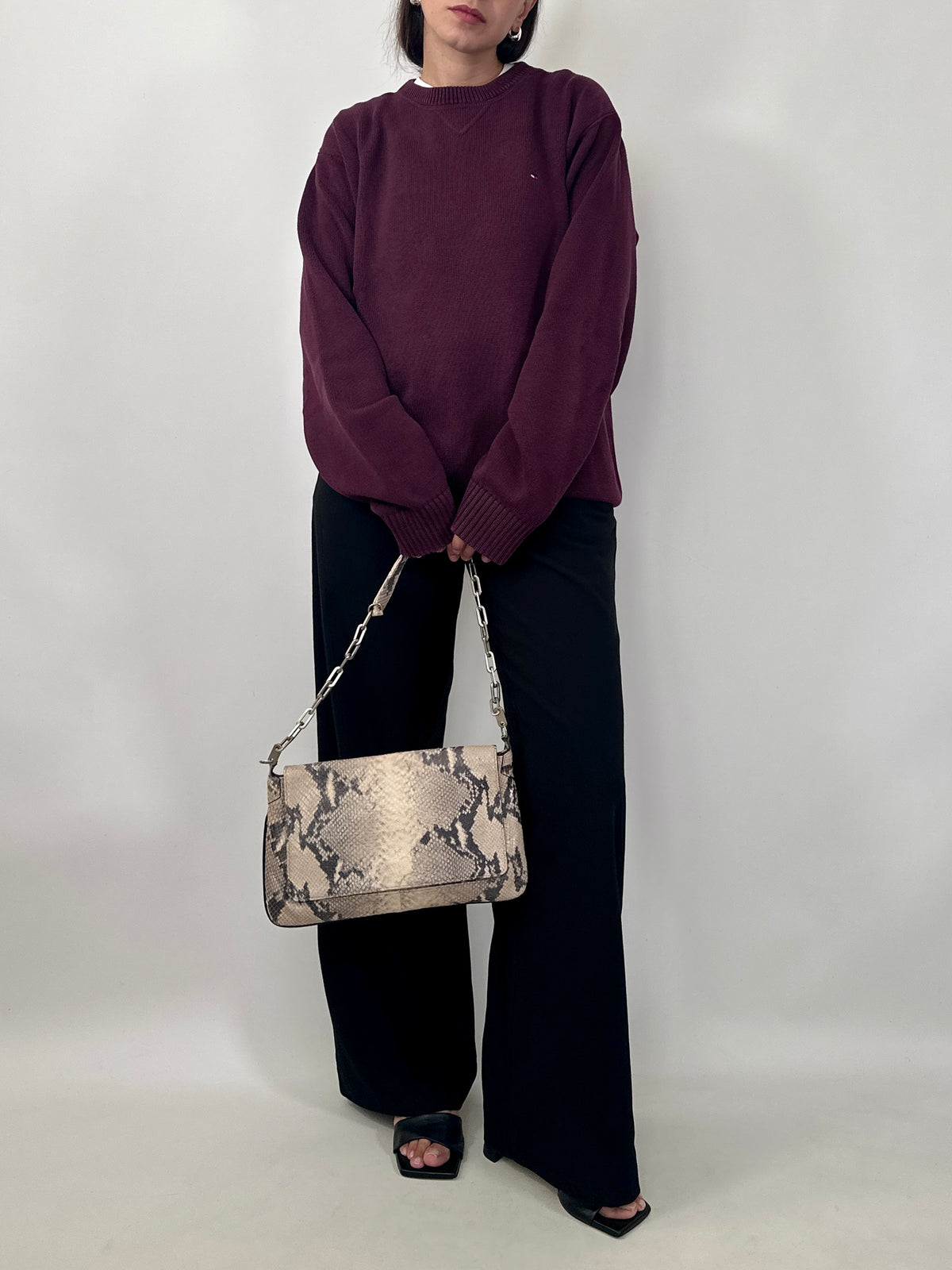 Tommy Hilfiger Burgundy Cotton Sweater