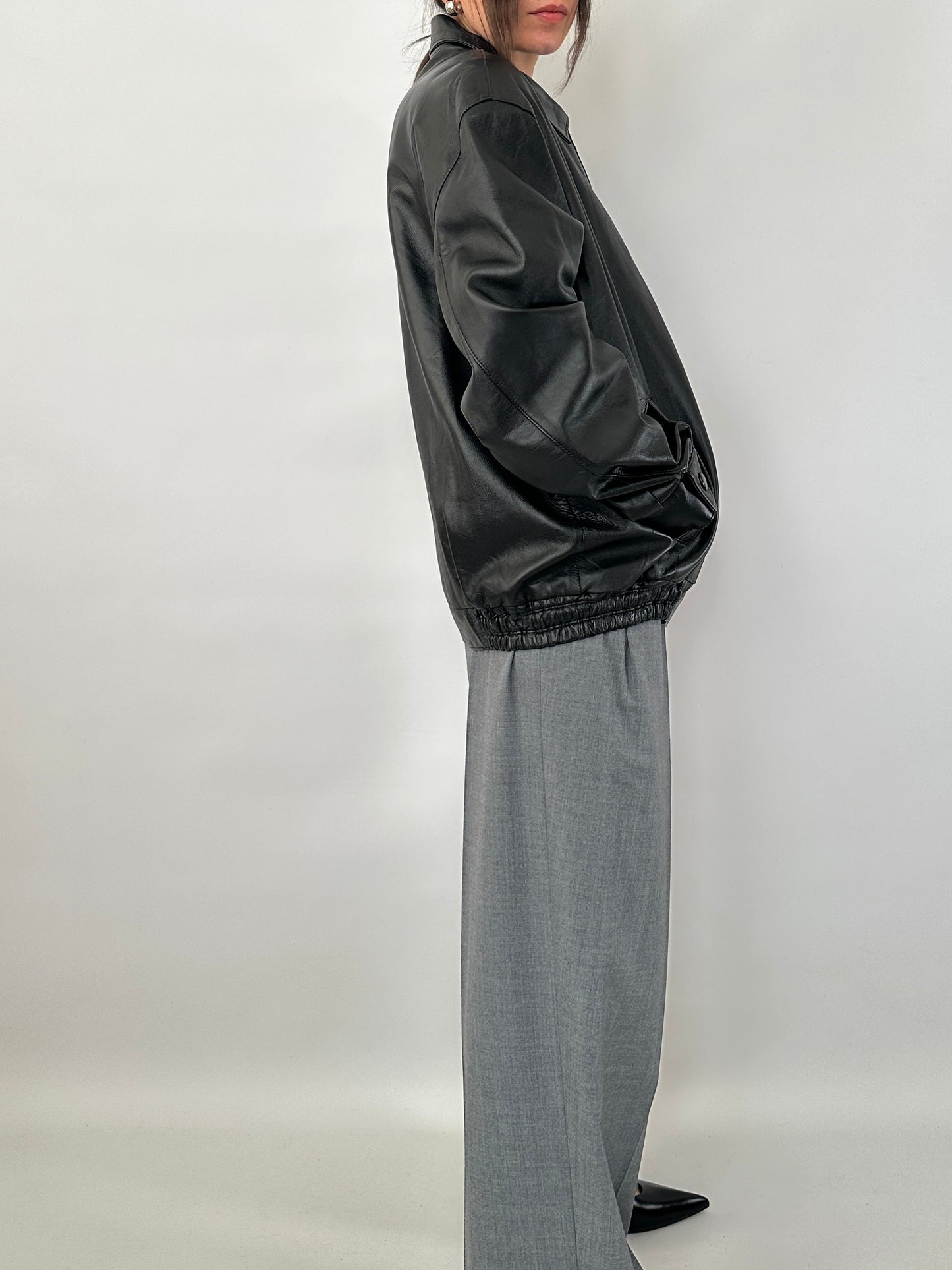 Vintage bomber in genuine leather