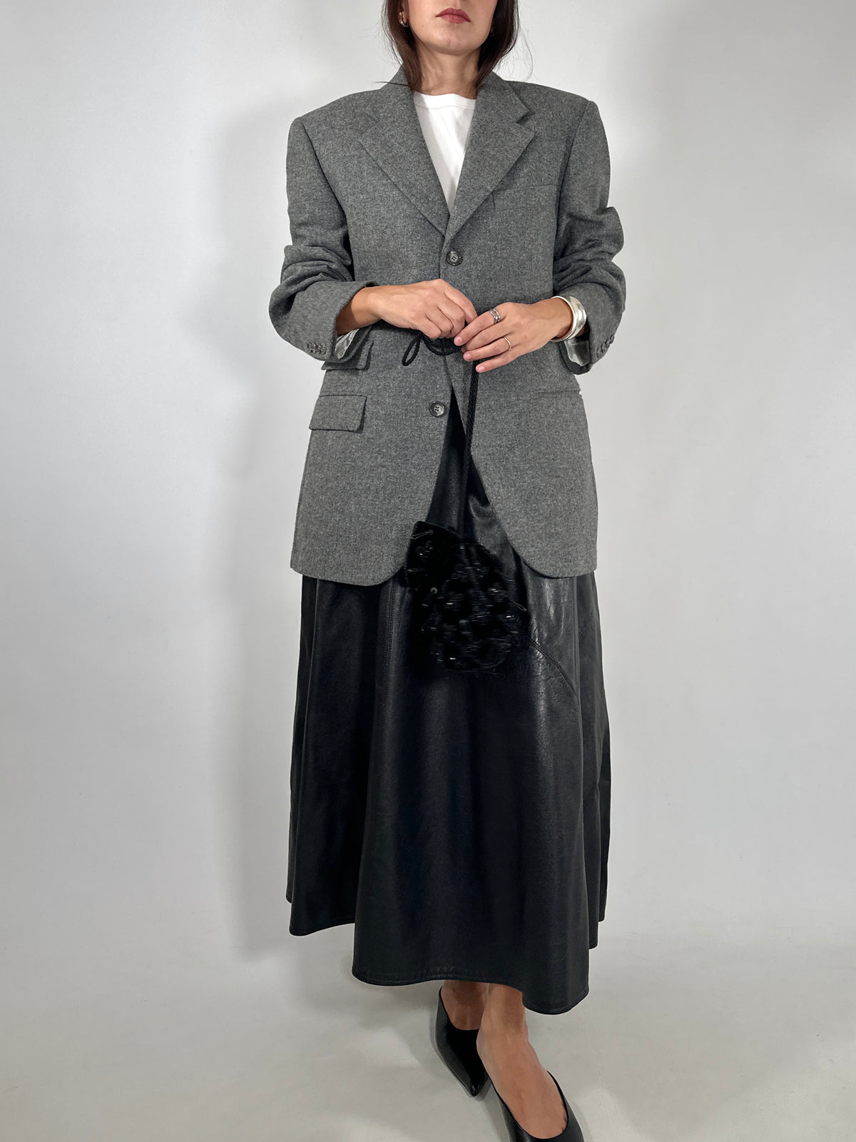 Oversized Grey Virgin Wool Blazer