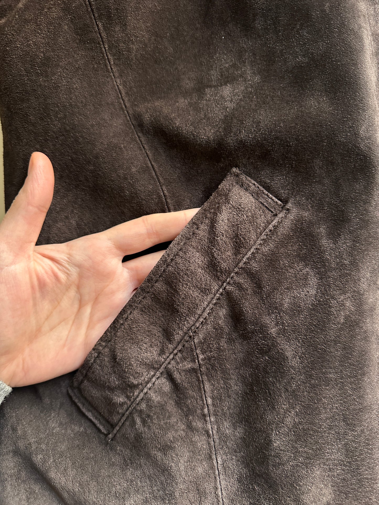 Vintage Zipped Suede Leather Jacket
