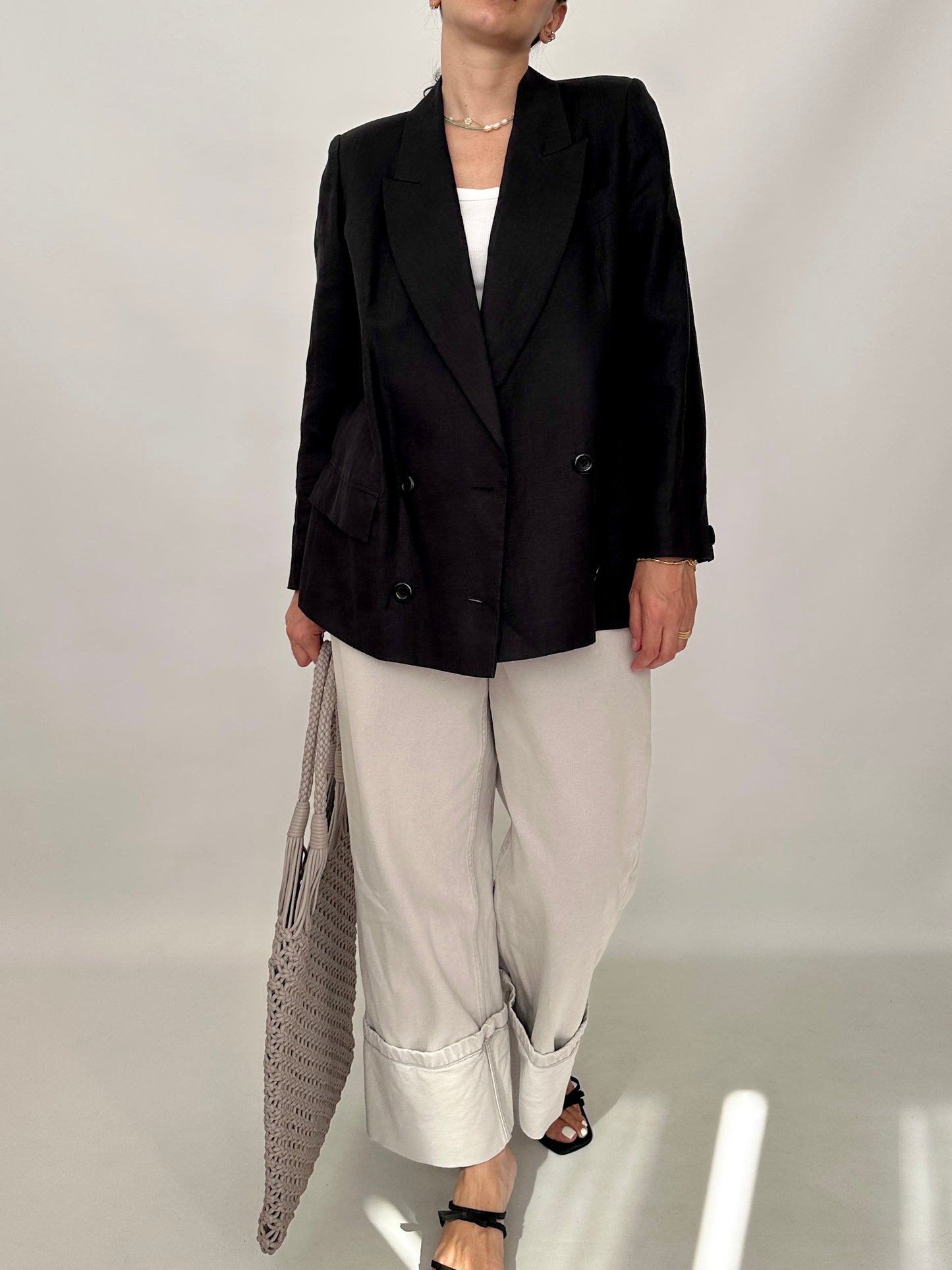 Timeless grey linen blazer