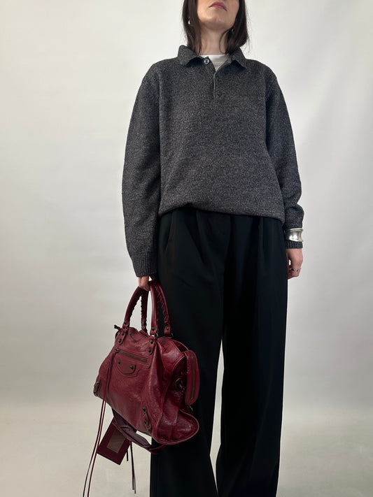 Wool&Alpaca Polo Collar Sweater