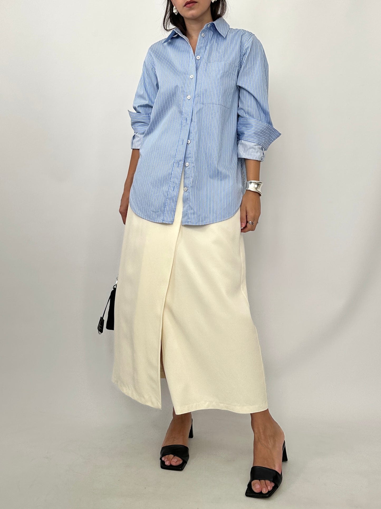 Vintage Wrap Midi Skirt
