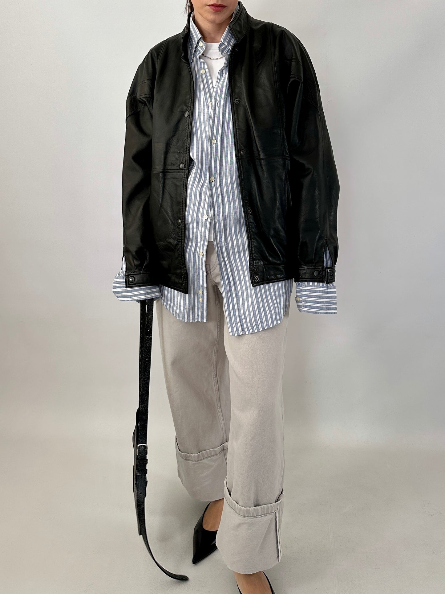 80s bomber jacket in real leather